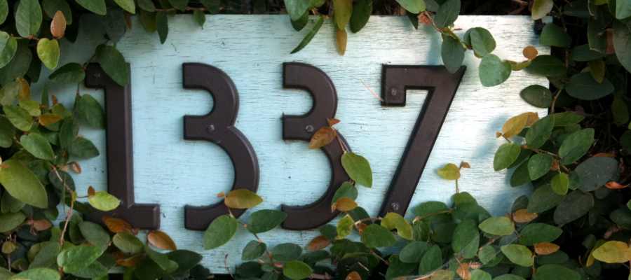 A particularly 1337 address. A house address.